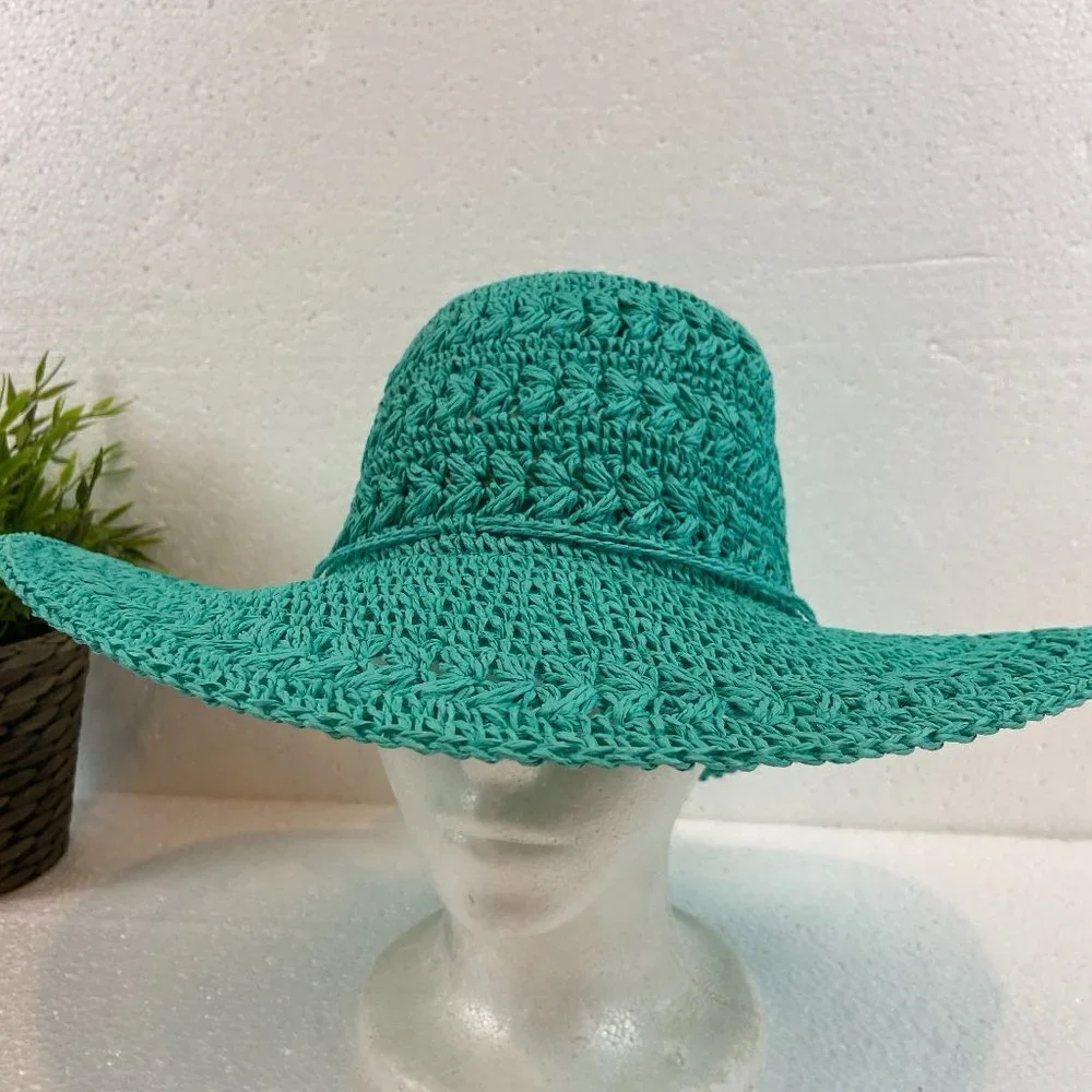 NWOT Scala Hand made Sun Hat 100% Paper Wide Brim